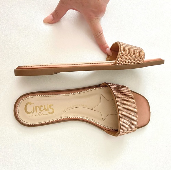 CIRCUS BY SAM EDELMAN ROSE GOLD SLIP ON SANDAL- SIZE 8.5 - Picture 1 of 8